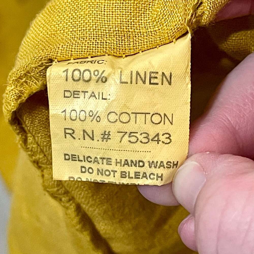 Bellambra Made in Italy 100% Linen Yellow Short Sleeve Tunic Top - Picture 4 of 5